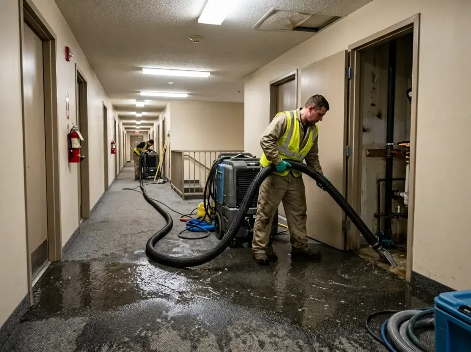 multi-unit-apartment-hallway-f-005 — frequently asked questions, Emergency Burst Pipe Water Extraction & Removal in Le Cente…